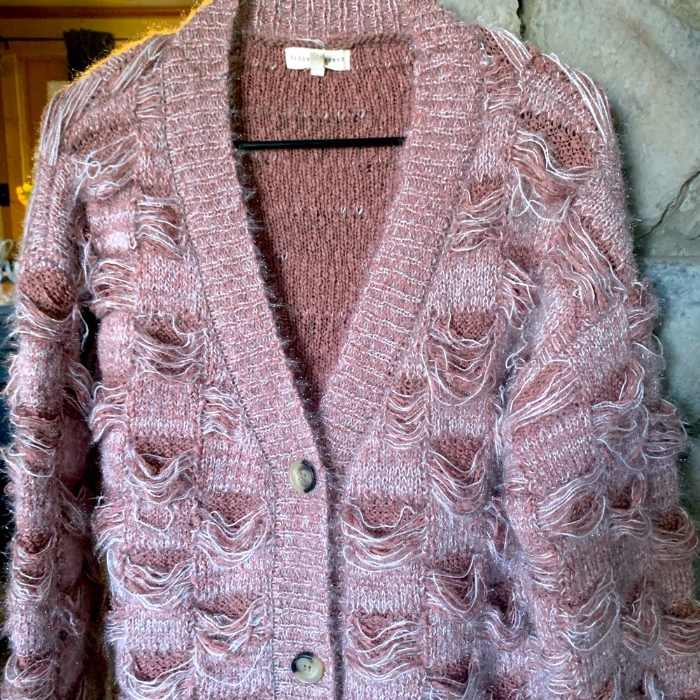 Gilded Intent sweater from Buckle size medium. Cardigan, multi- pink colored